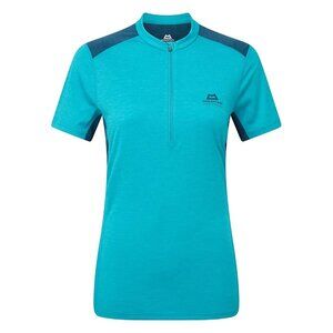 NEW MOUNTAIN EQUIPMENT Womens Top Blue Size M Nava Short Sleeve Zip T Slim fit